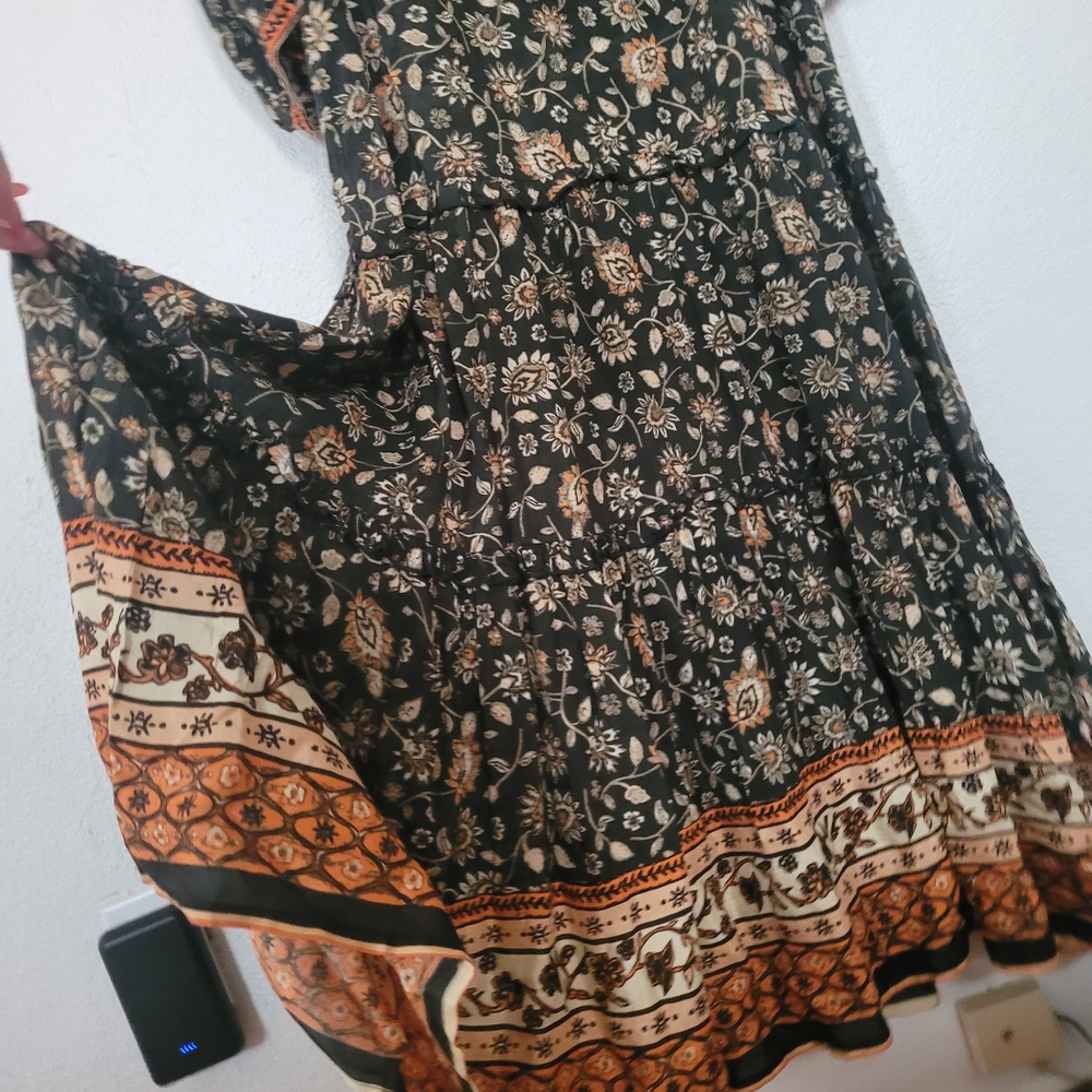 NATURAL LIFE Black and Orange Boho Maxi Dress - Picture 4 of 6